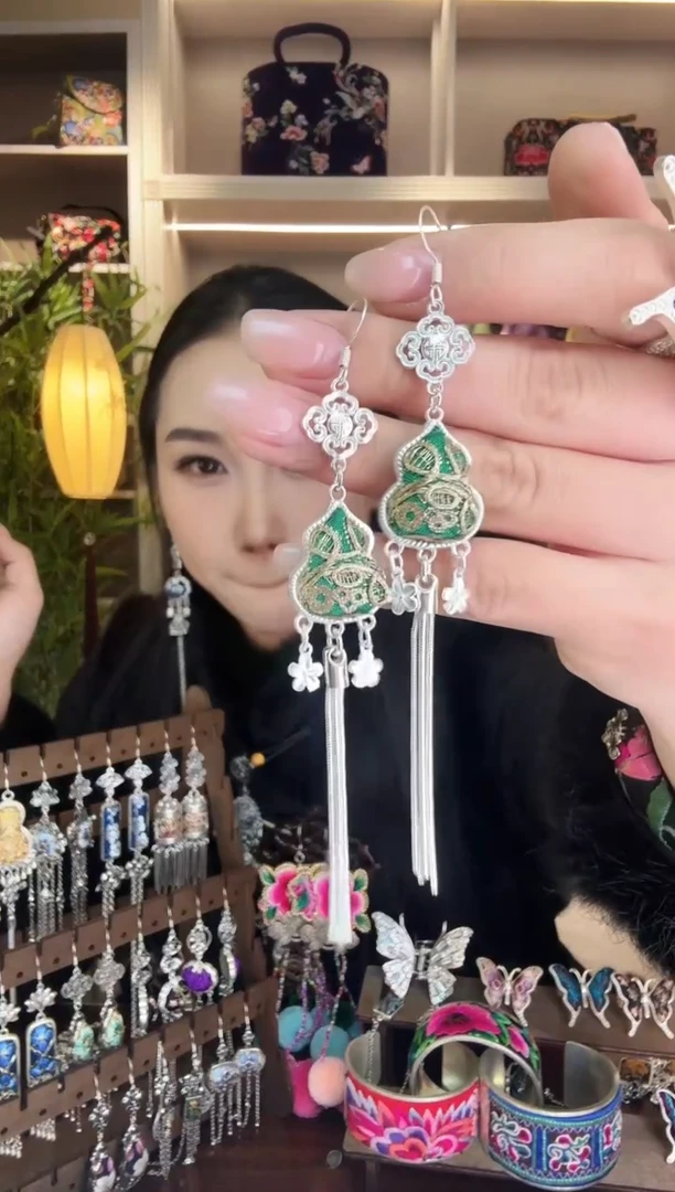 刺绣纯手工民族风耳环