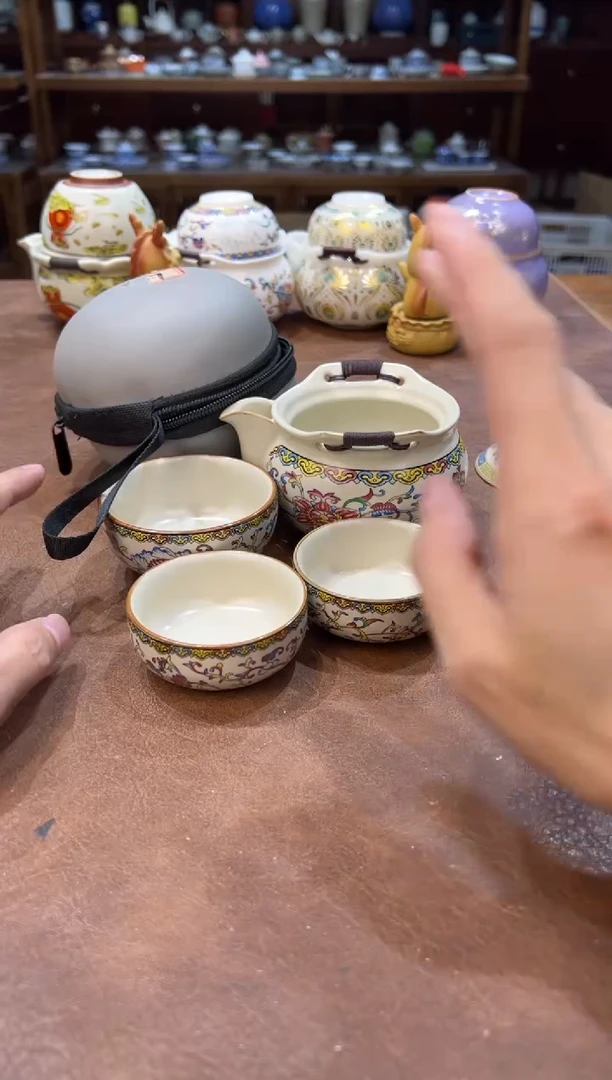 真的很便宜超好看会开片的旅行茶具