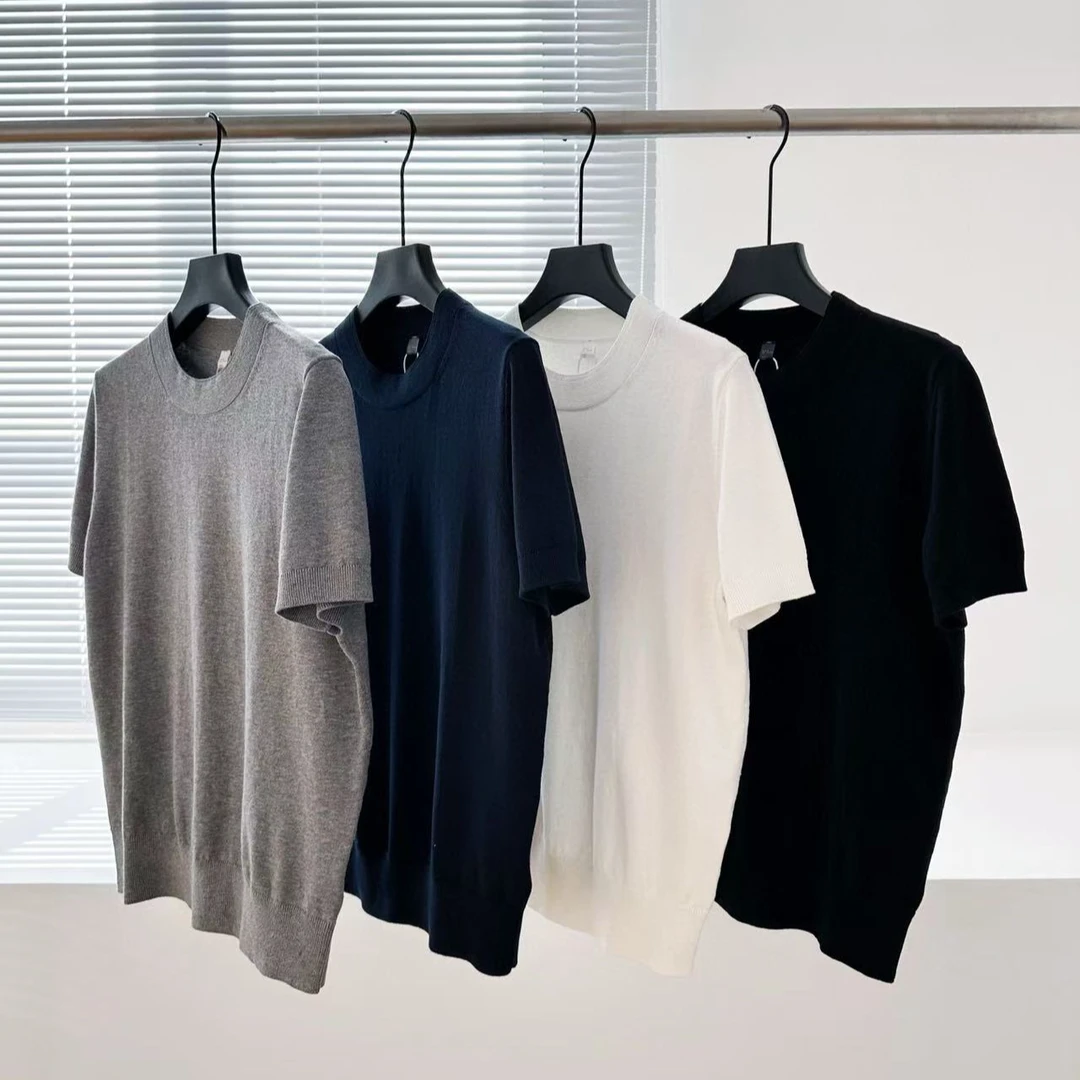 【腔调针织短袖】自留 高级感纯色圆领短袖针织衫