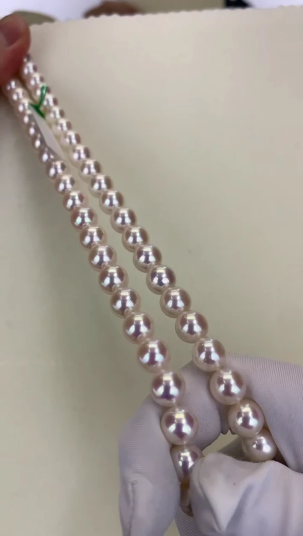 银S925镶嵌DA海水珍珠 GD071 8-8.5 ROSE P 串链带大证