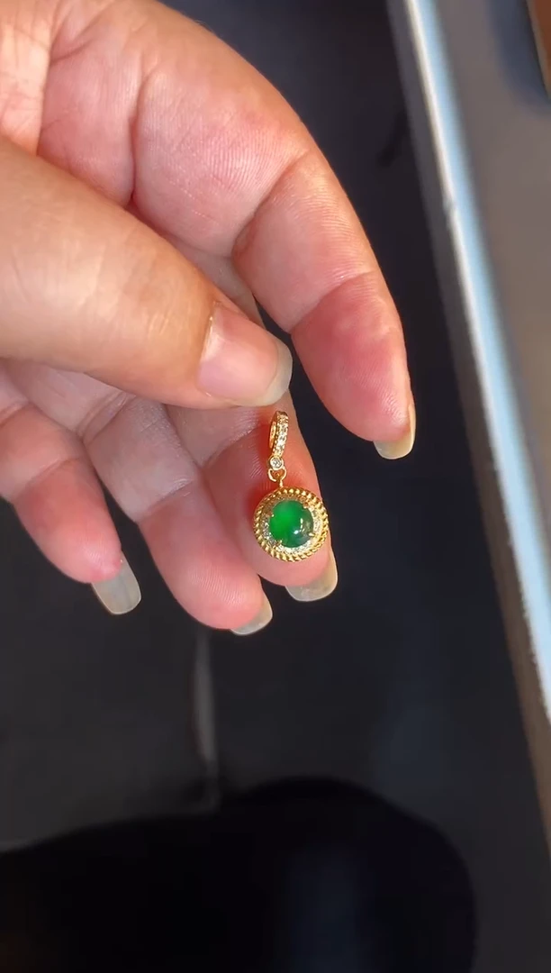 吊坠(不含链)银S925镶嵌翡翠1