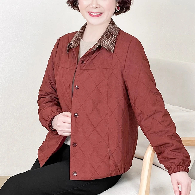 中年妈妈春季外套2025春季新款宽松休闲中老年女装夹克洋气上衣