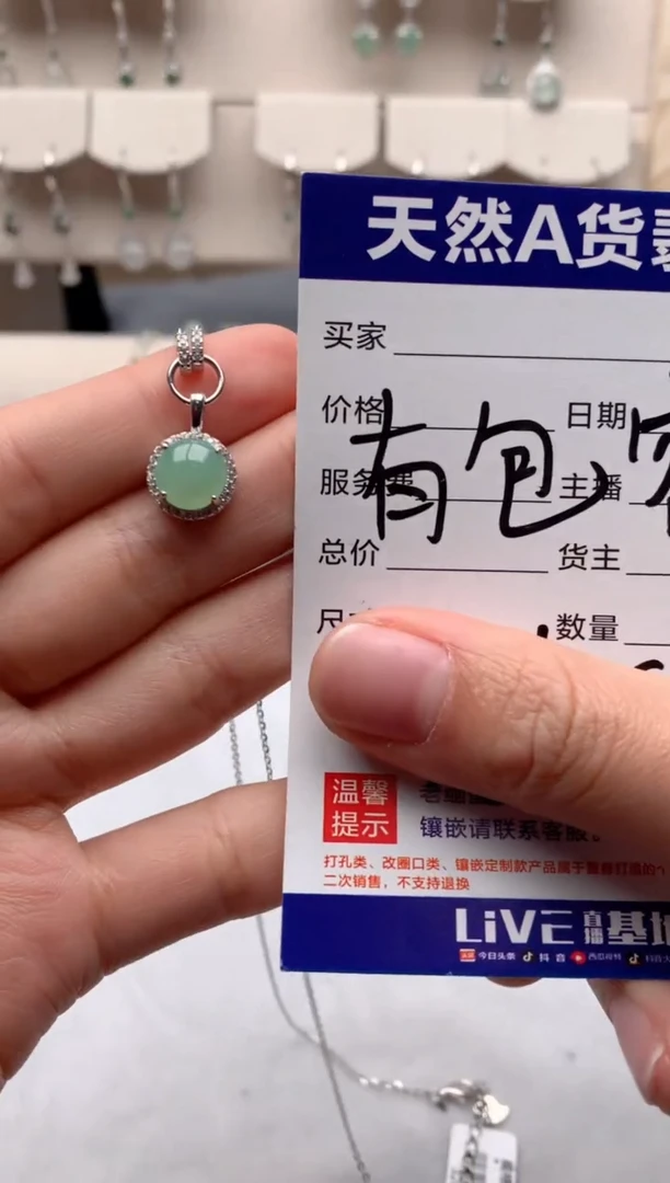 【闪购商品】翡翠项链银S925镶嵌3号