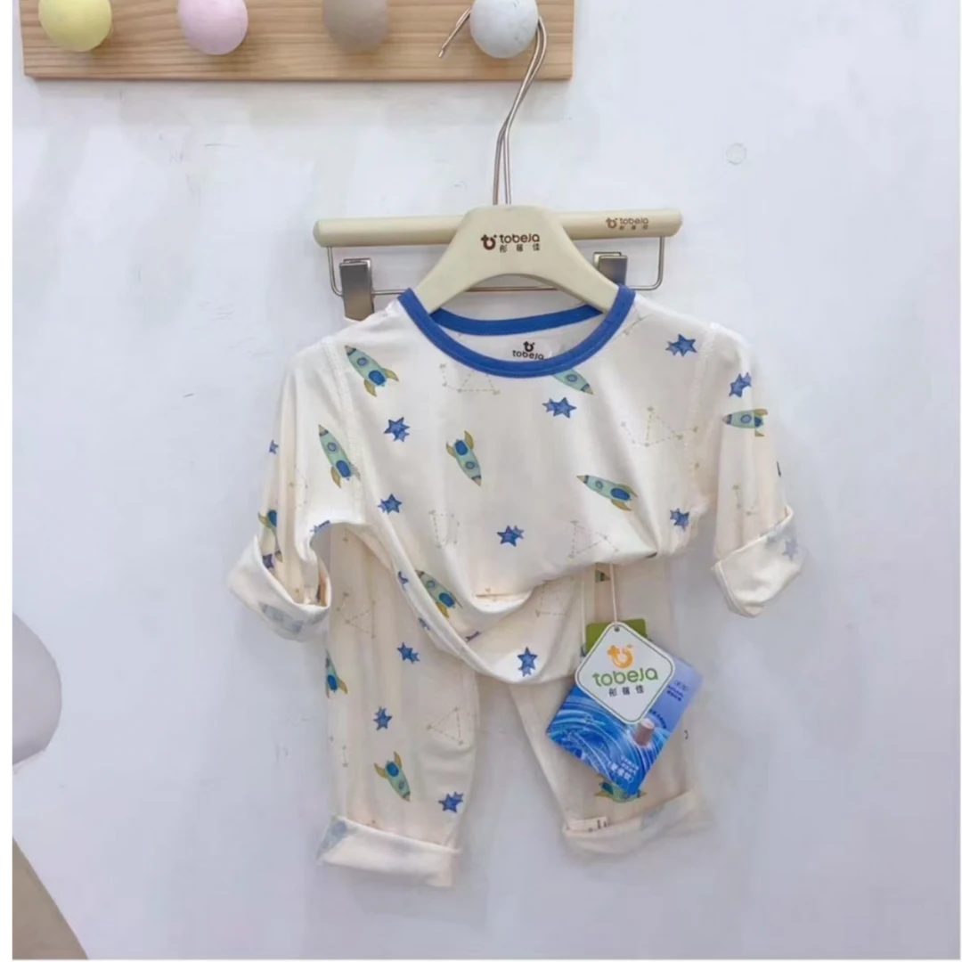 【B112】TBJ2025夏季新款男女宝60支优可丝七分袖套装