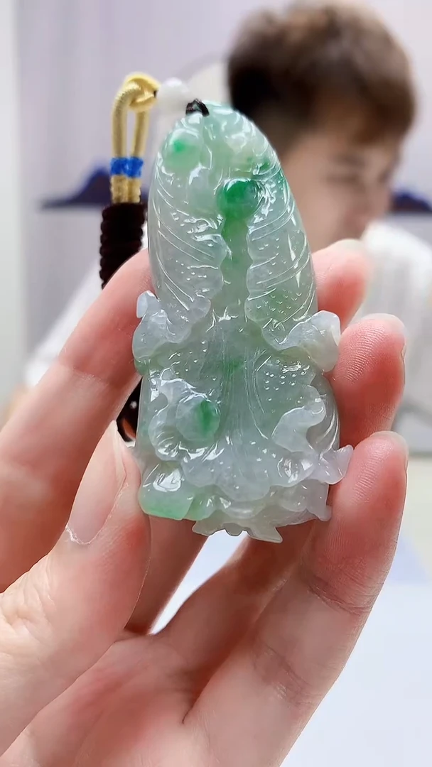 定制翡翠未镶嵌4868zm-毛货挂件53白菜