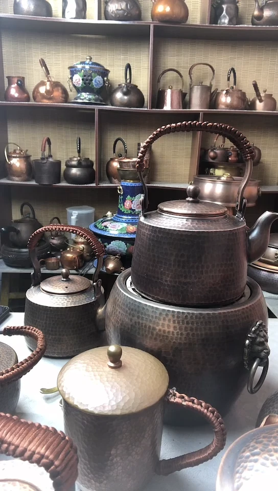 贵金属紫铜排茶壶