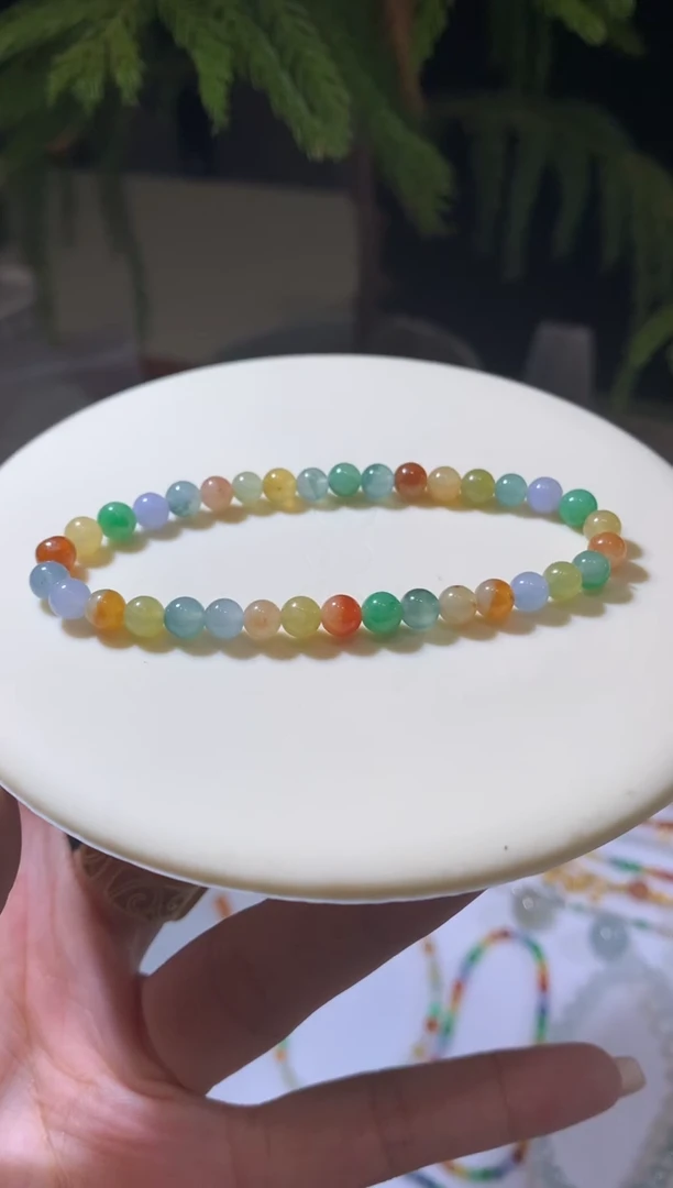 未镶嵌定制翡翠5+卡手串4500