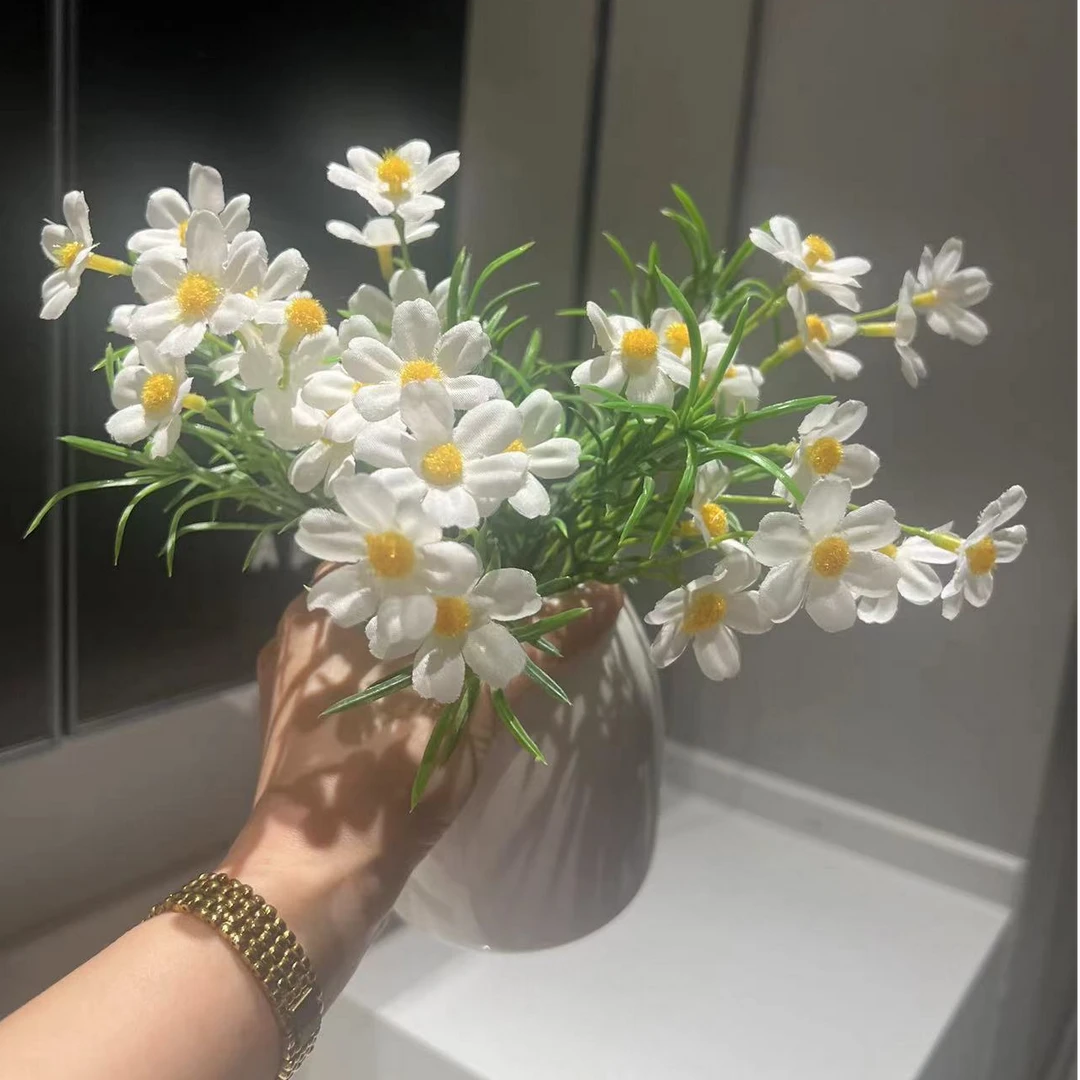 雏菊仿真花 茶几花 小野花 餐桌花 绢布材质 仿真花