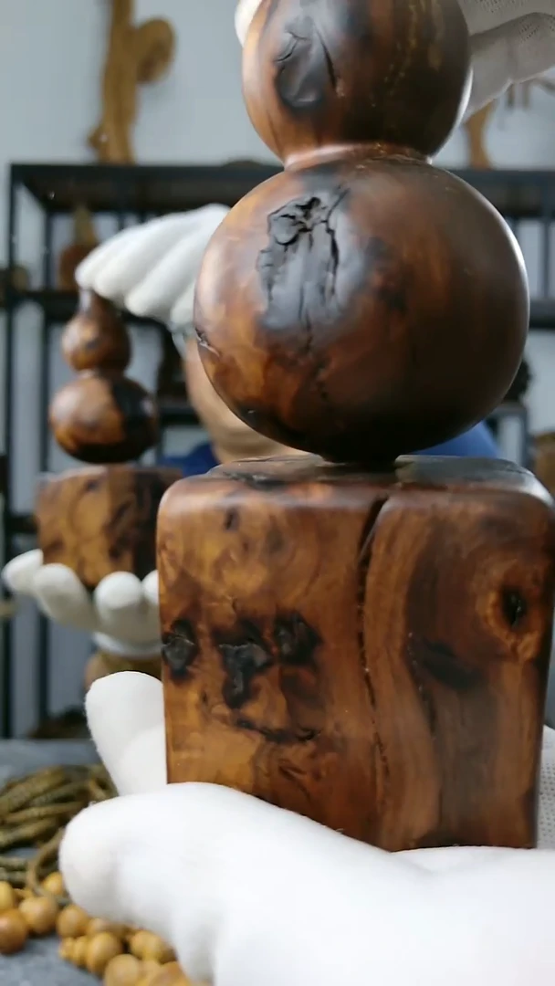 枣木雷击枣木葫芦摆件