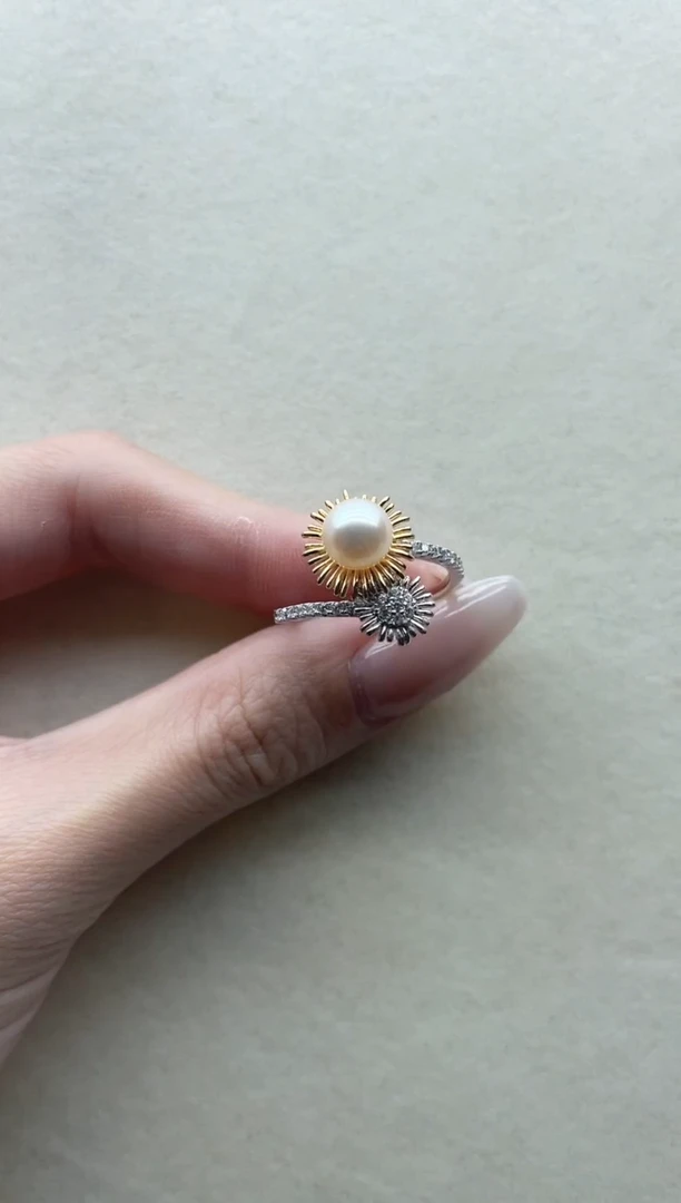 银S925镶嵌海水珍珠戒指42