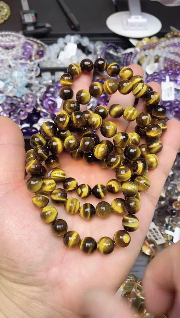 【闪购商品】水晶手链未镶嵌52 黄虎眼10mm+