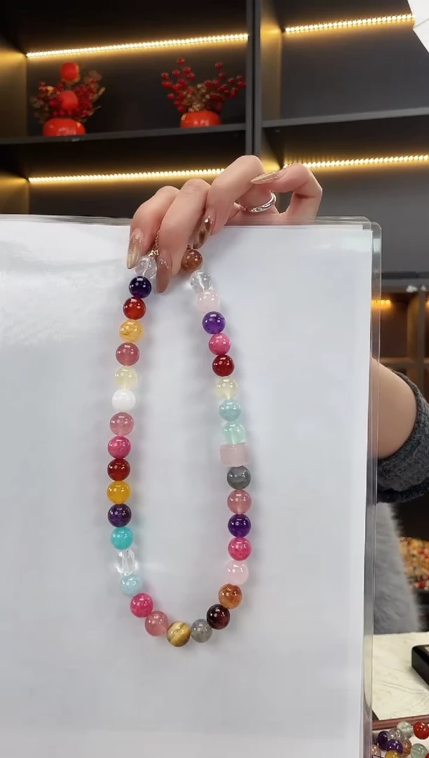 未镶嵌手链水晶粉水方糖项链