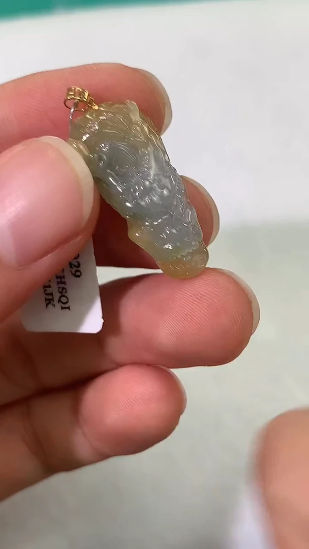 吊坠(不含链)18K金镶嵌翡翠1