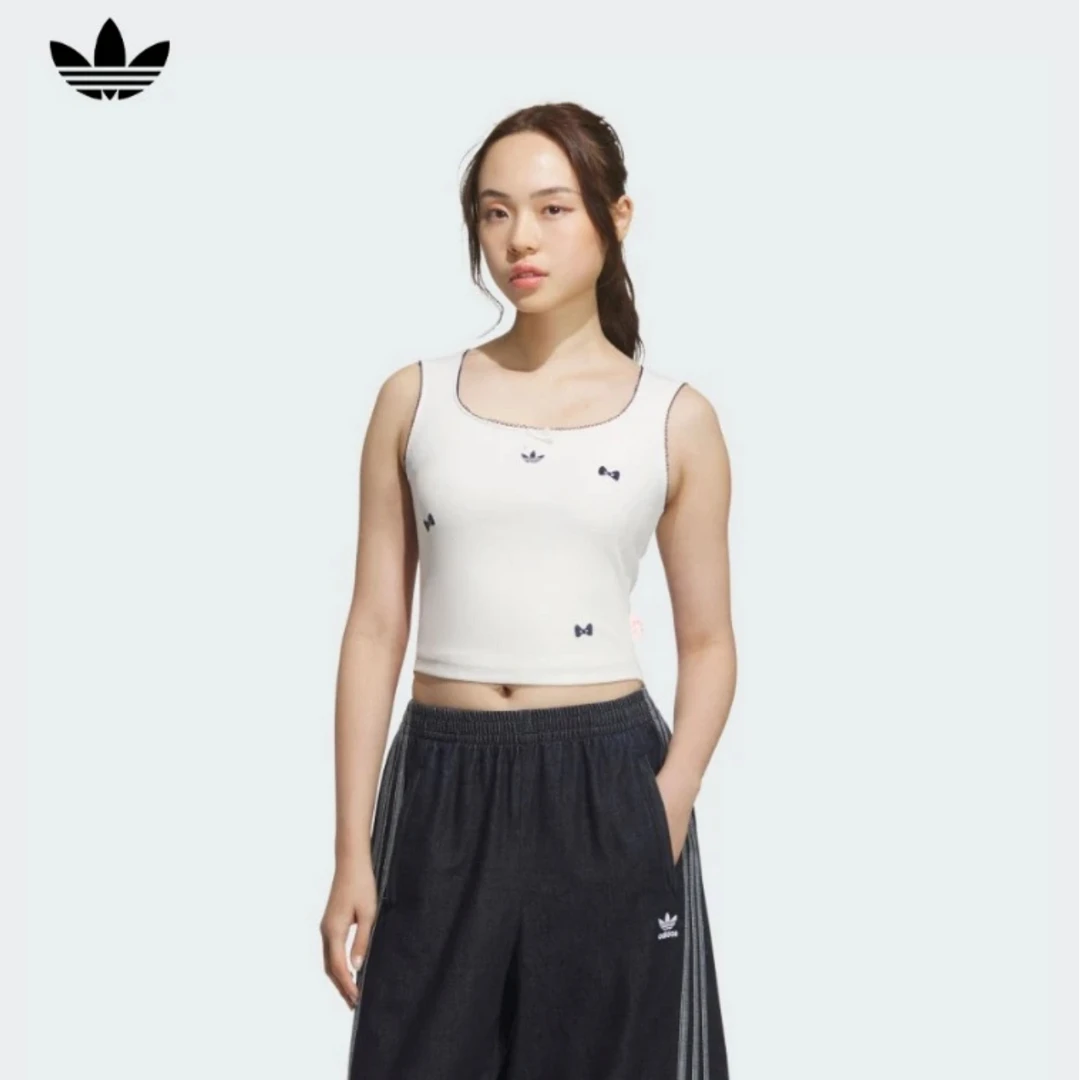 【壹方AD】三叶草 迪士尼玛丽猫联名方领无袖背心女夏季新款 KC3102