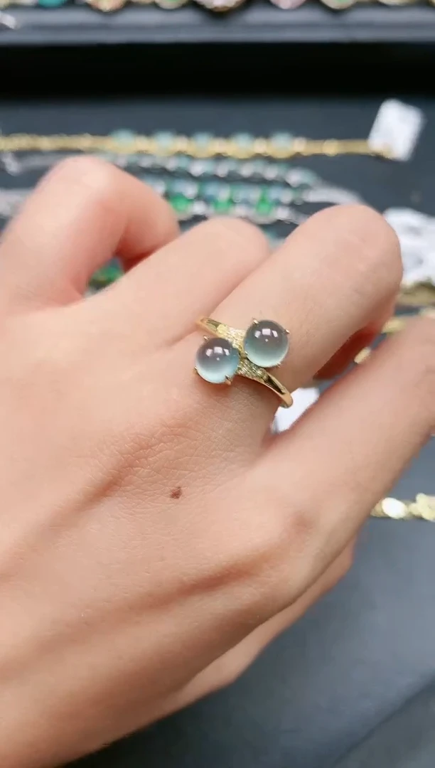 翡翠戒指银S925镶嵌111111