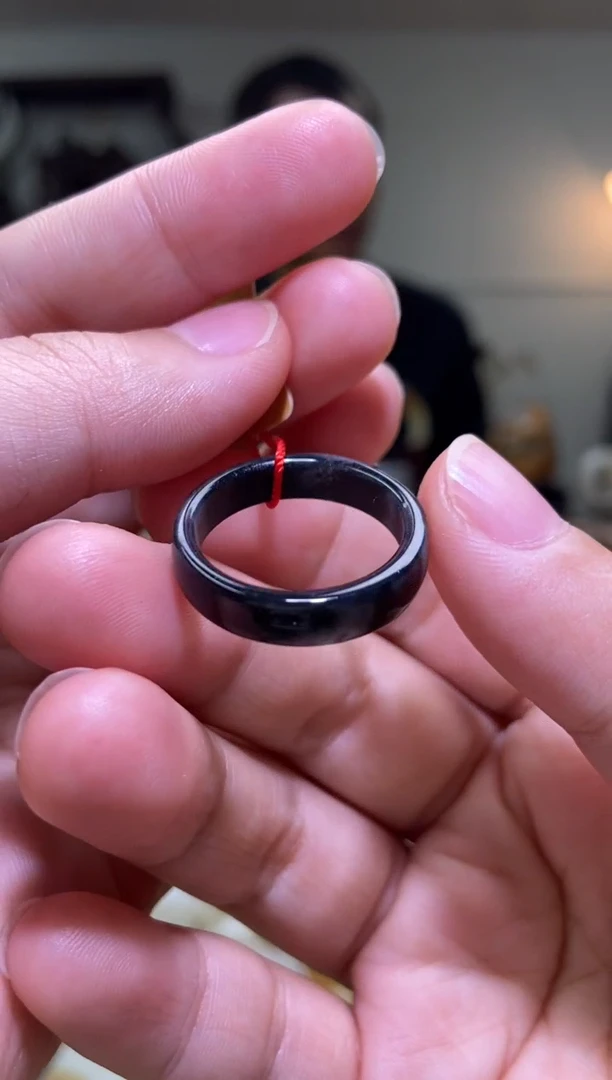 未镶嵌戒指和田玉新疆和田玉青花戒指 内径19