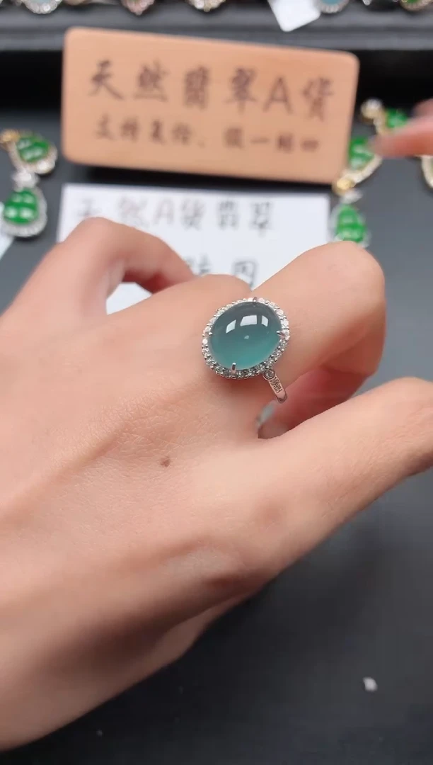 银S925镶嵌戒指翡翠11
