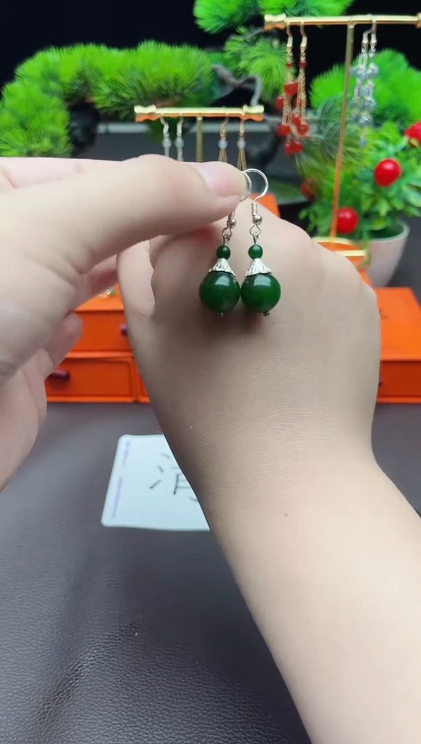 玛瑙/玉髓耳饰银S925镶嵌733