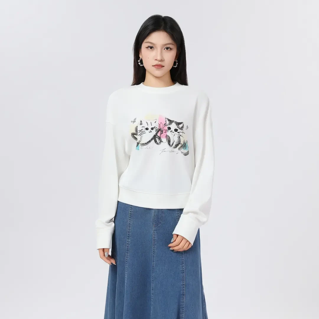 AMASS/阿玛施冬季新款卫衣时尚休闲宽松百搭圆领长袖上衣530027