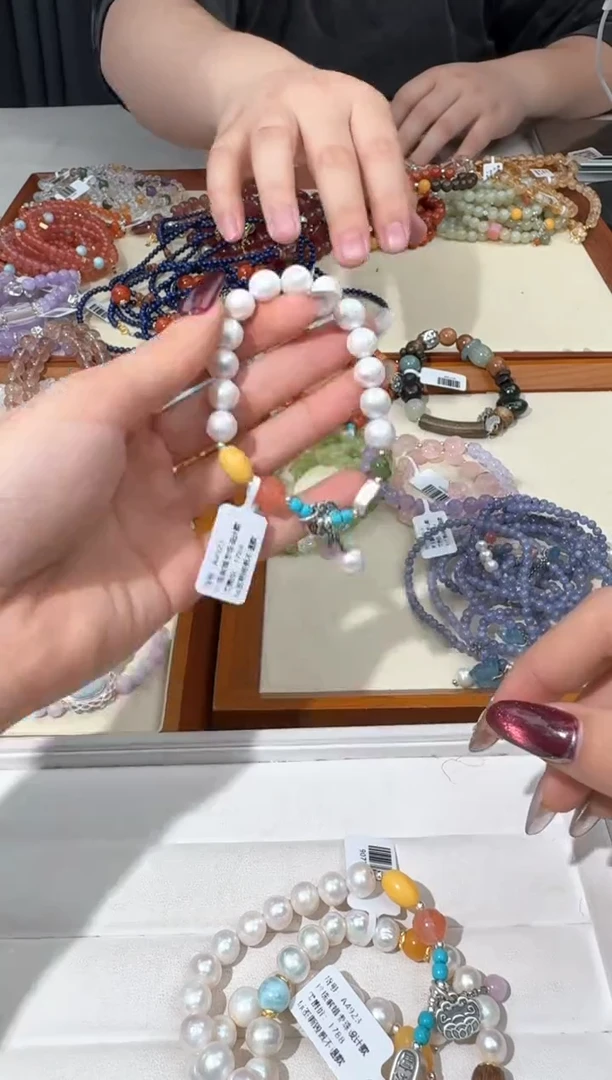 【闪购商品】淡水珍珠手绳银S925镶嵌 D325大珍珠南红小佛款