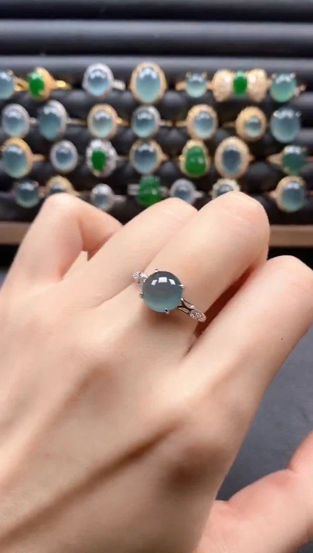 银S925镶嵌戒指翡翠51511