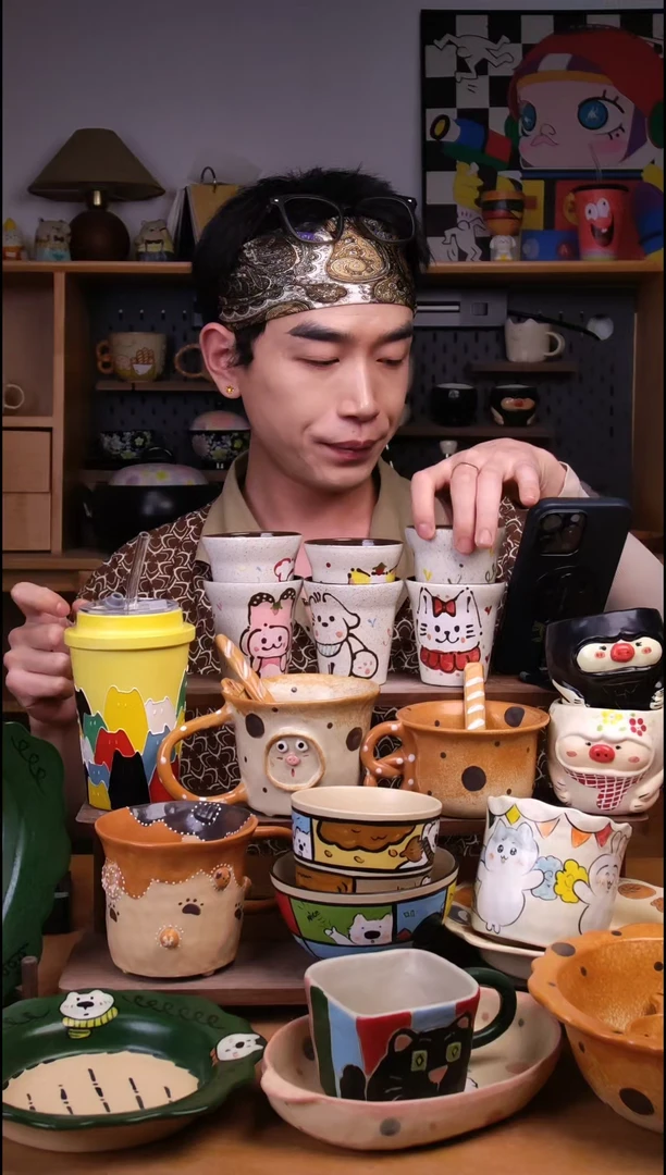 杯子6款不定向发货1只！景德镇设计师款陶瓷