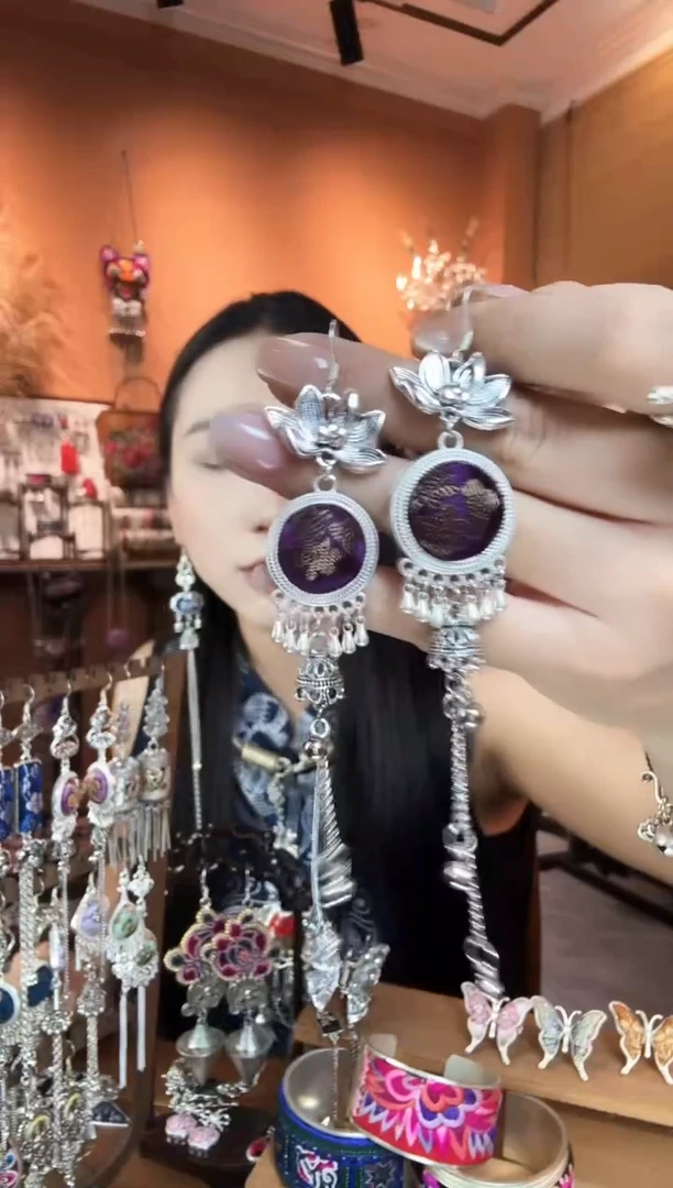 刺绣纯手工民族风耳环