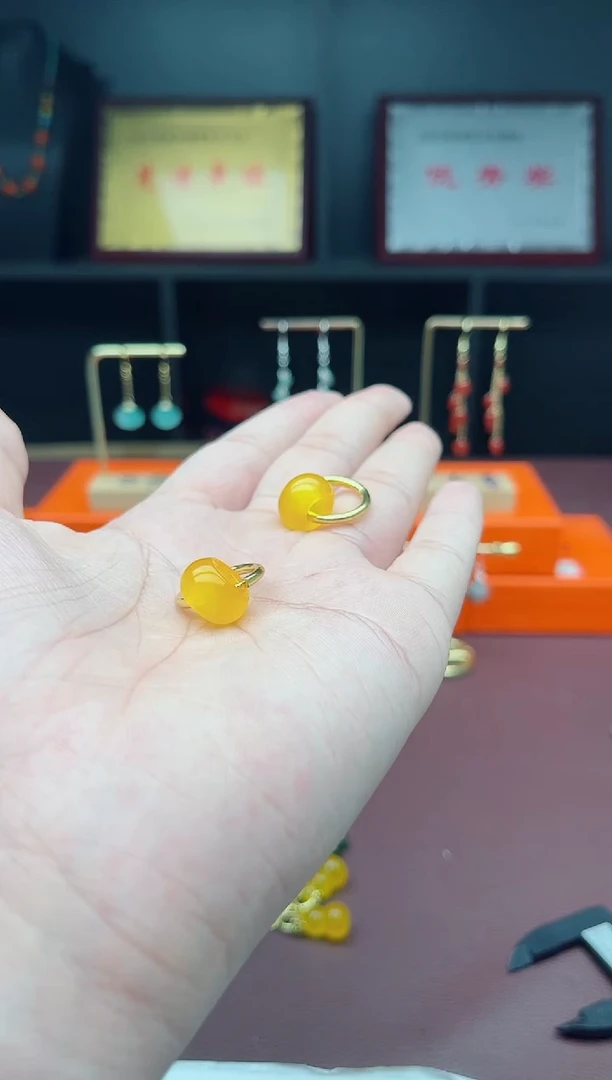 银S925镶嵌耳饰玛瑙/玉髓536