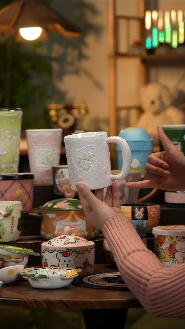 杯子瓷T105景德镇原创手工陶瓷