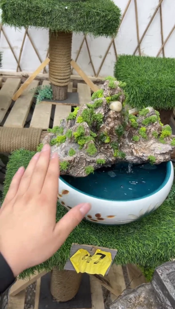 花盆流水瀑布流水摆件