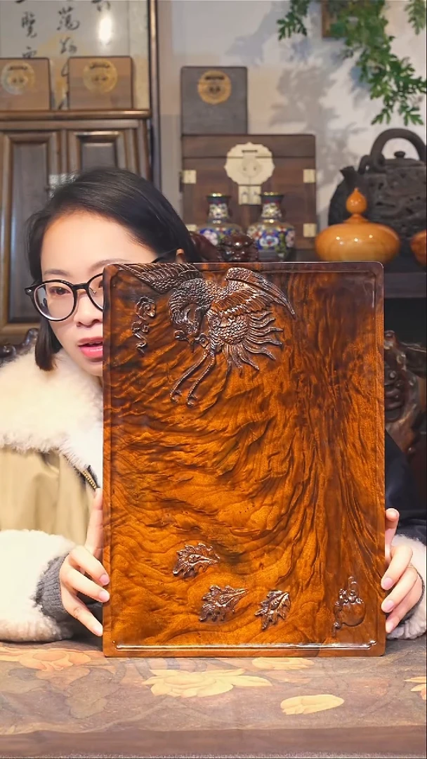 金丝楠小叶桢楠【36】纯手工精雕 整板整雕 满花干料茶盘