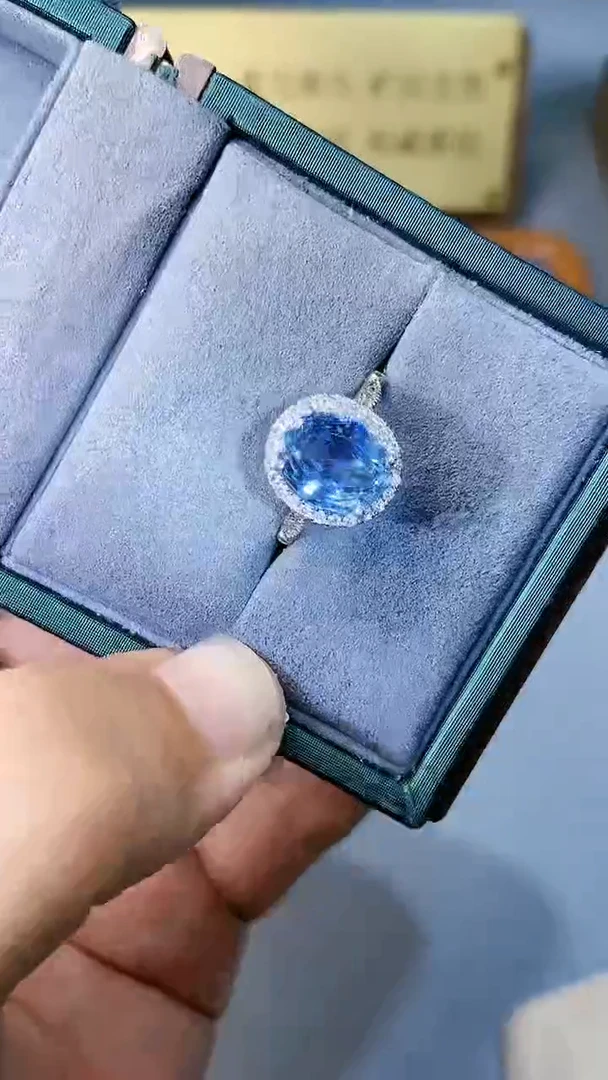 【闪购商品】海蓝宝石戒指银S925镶嵌354