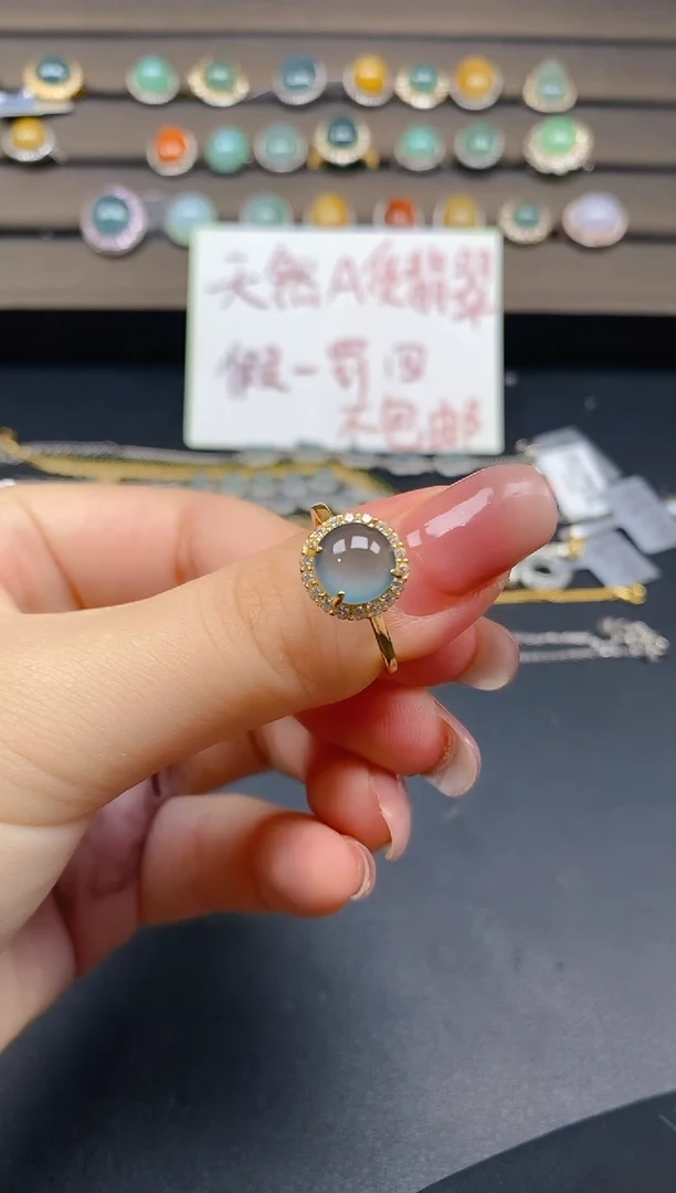 翡翠戒指银S925镶嵌28