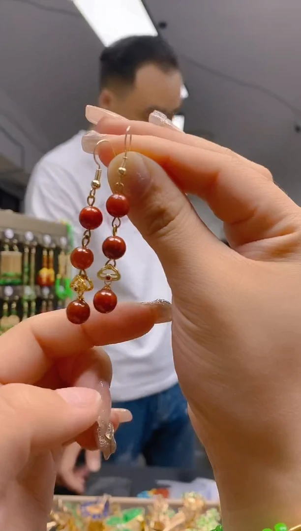 【闪购商品】翡翠耳饰合金63翡翠耳钩