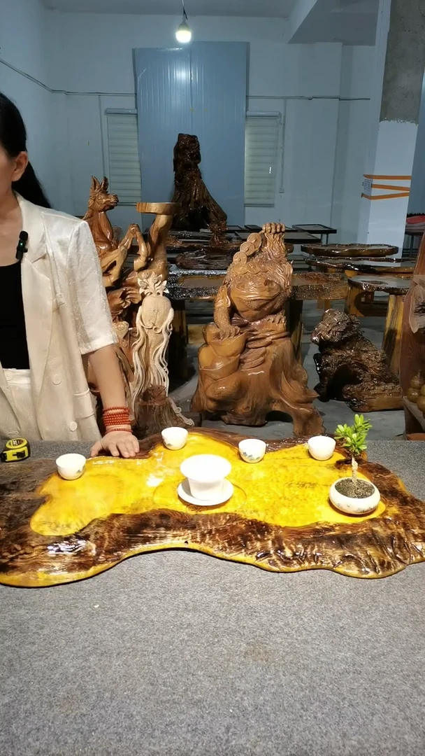 木茶盘：88-48-5：非洲大叶金丝楠木