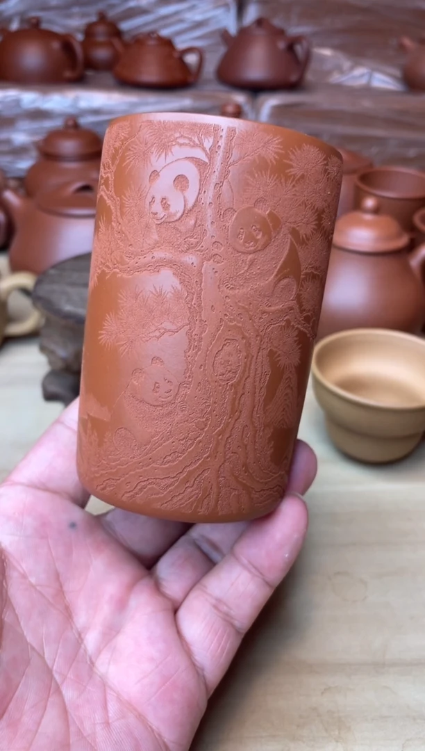 赵庄朱泥主人杯 熊猫