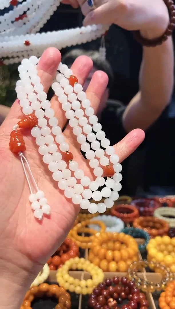 手串未镶嵌和田玉8+108多圈