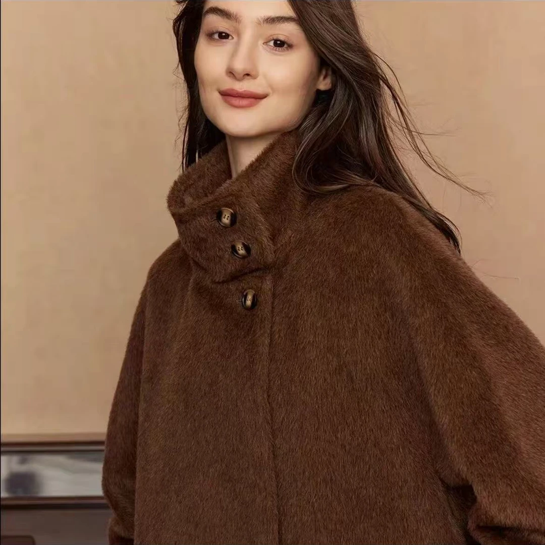 （001--010）秋冬双面羊毛大衣慵懒气质百搭款羊绒宽松