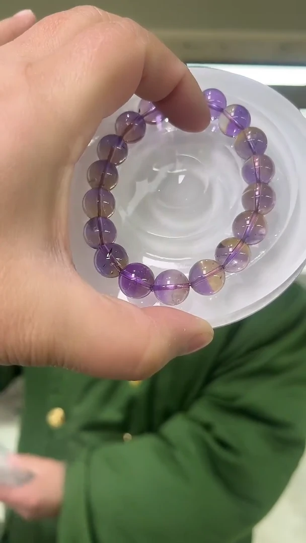 【闪购商品】紫晶手链未镶嵌天然紫黄晶手串多样性发一11mm