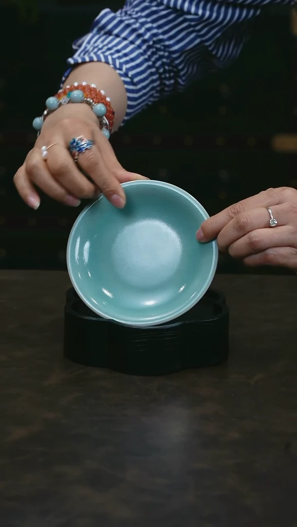 【闪购商品】 W宝丰宋官窑原产地仿古釉汝瓷杯碟