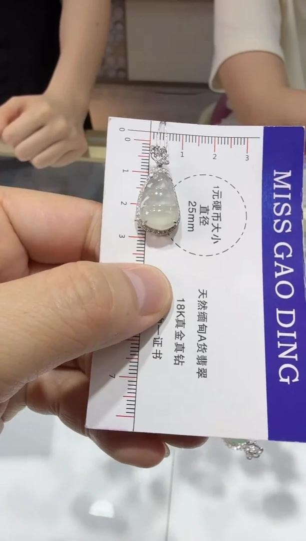 【闪购商品】翡翠吊坠(赠链)18K金镶嵌22-豆子