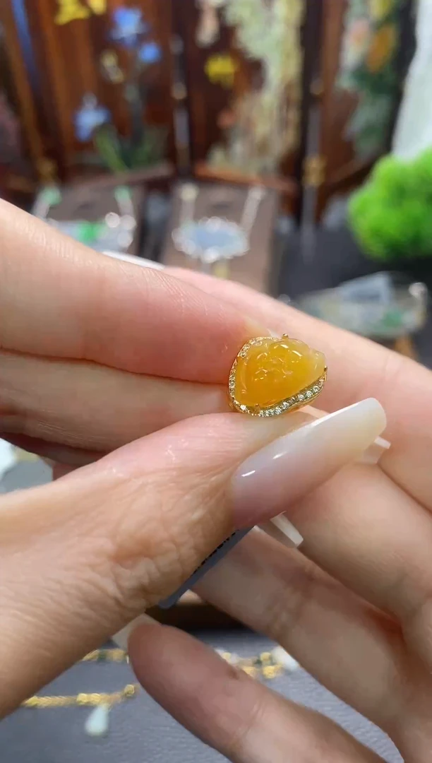 颈饰银S925镶嵌翡翠净货15173