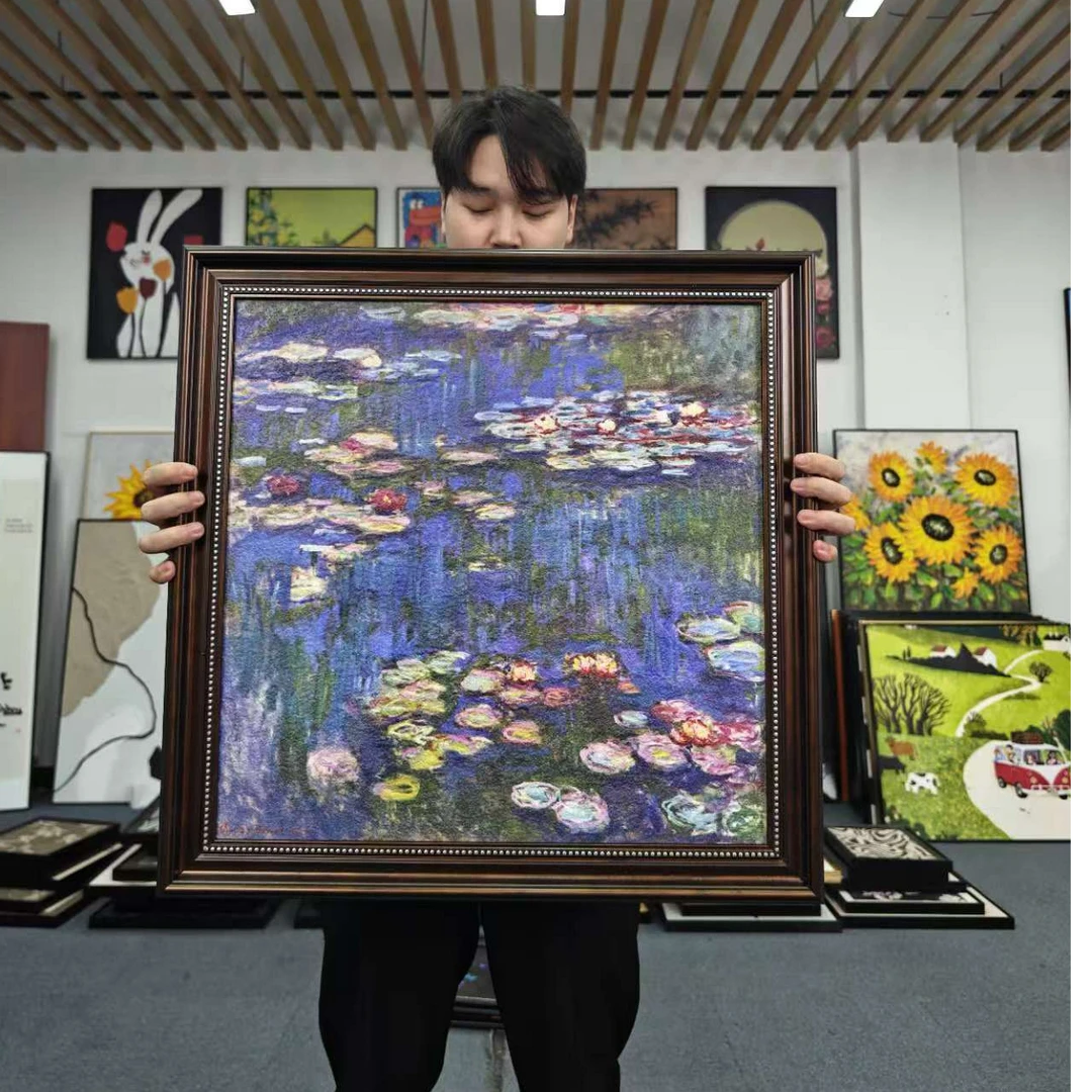 中古风客厅装饰画莫奈世界名画美式复古卧室玄关餐厅挂画6060