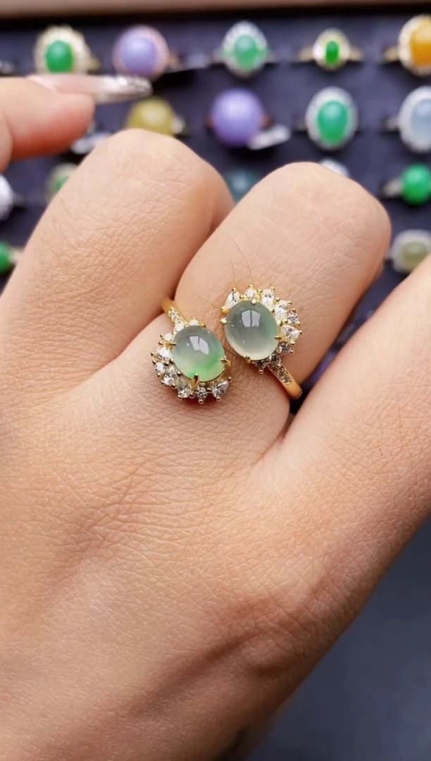 银S925镶嵌戒指翡翠2736