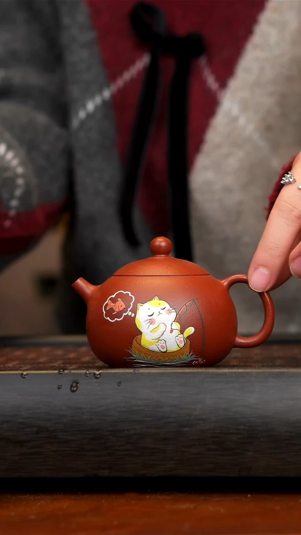 【闪购商品】紫砂茶壶宜兴紫砂朱泥小猫