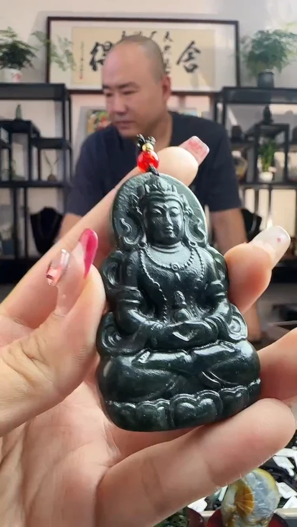 颈饰未镶嵌和田玉观音