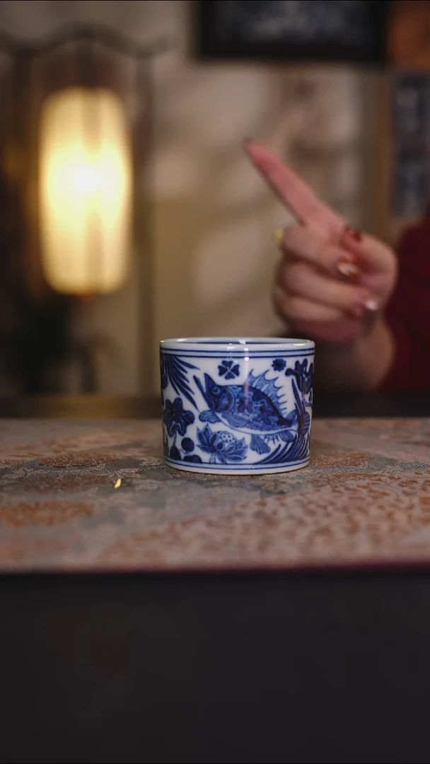 元黛工坊鱼藻小直口杯