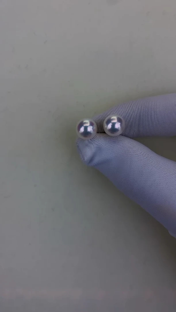 18K金镶嵌DA海水珍珠 GD015 8-8.5 素钉定制