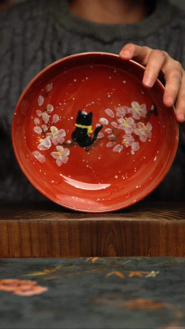 瓷片釉下彩手工手绘同款陶器