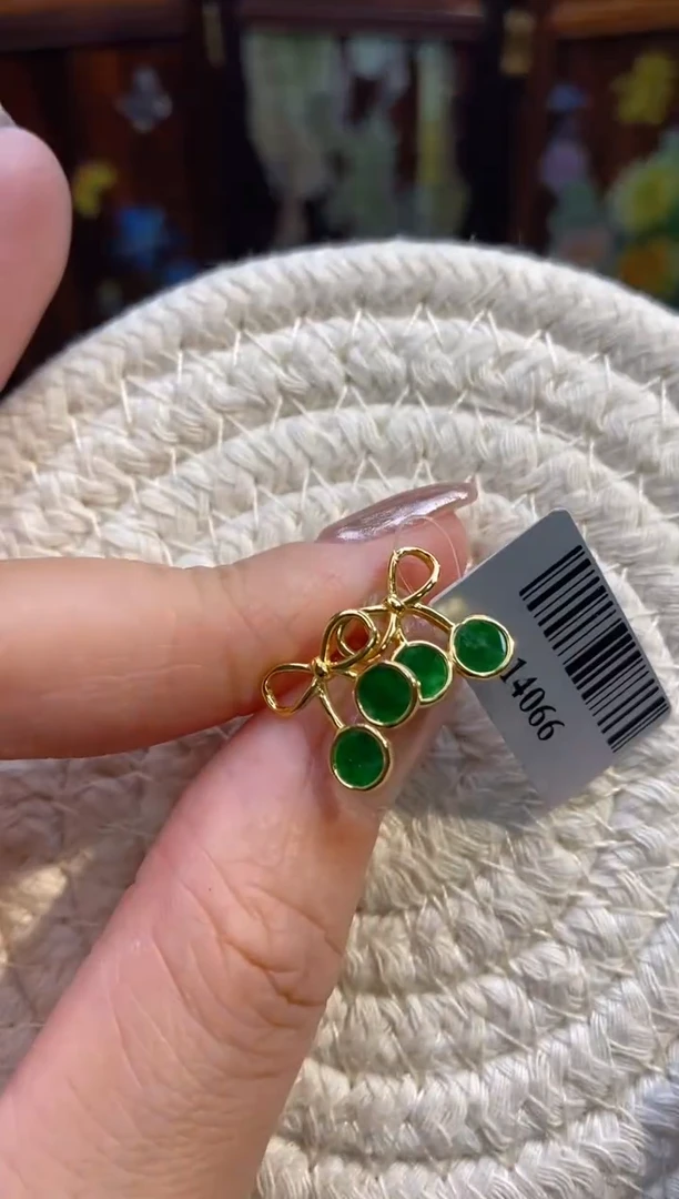 颈饰银S925镶嵌翡翠净货14066